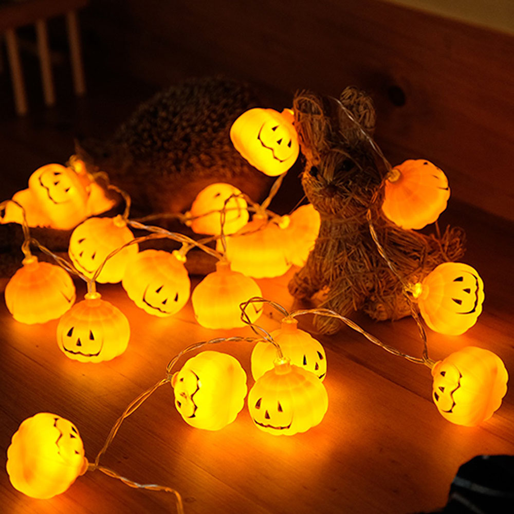Halloween Led String Lights Orange - Halloween 3D Kürbis LED Lichterketten 1M