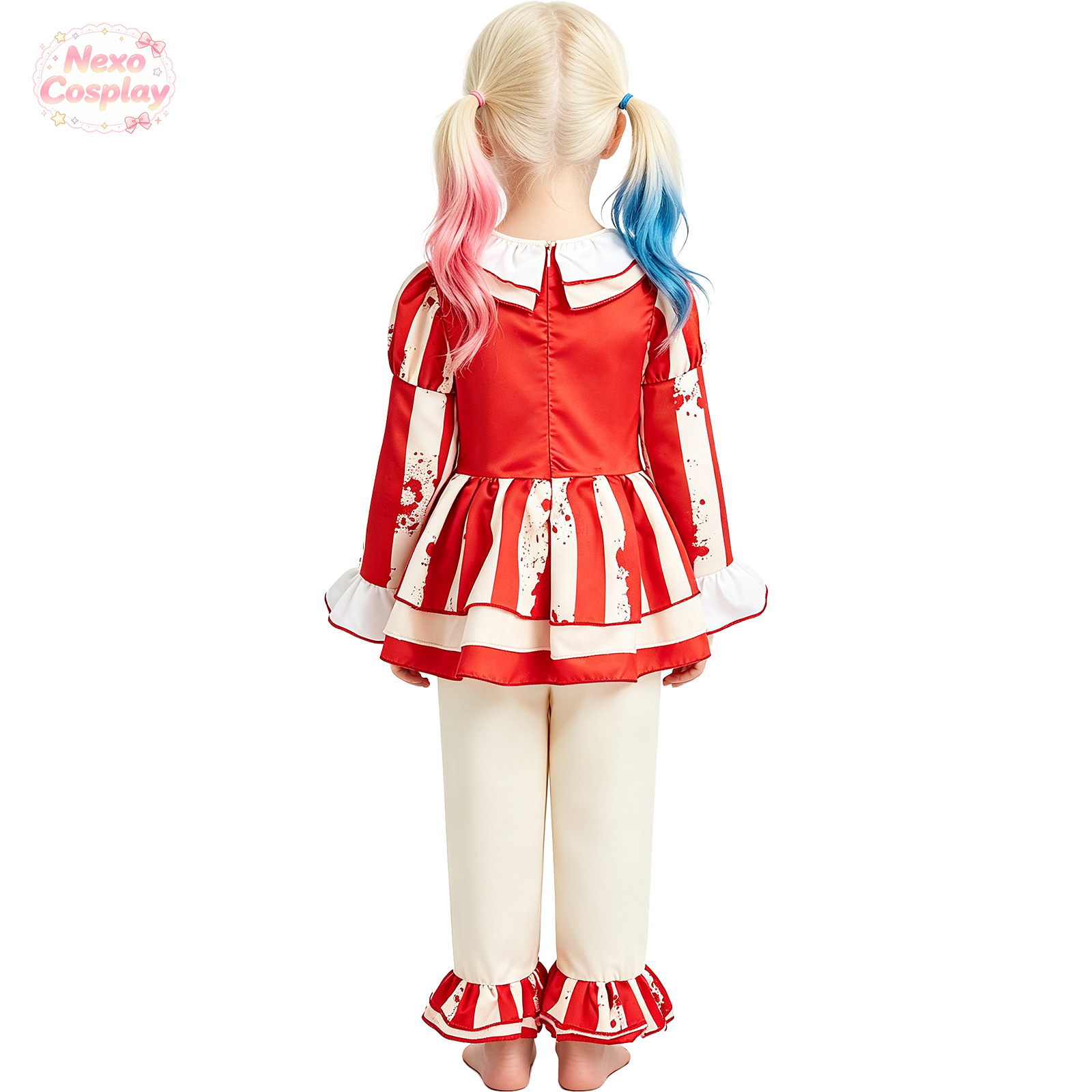 Rot-weiß gestreifter Horror-Cl – Halloween Costume Kids Bewertung und Preis