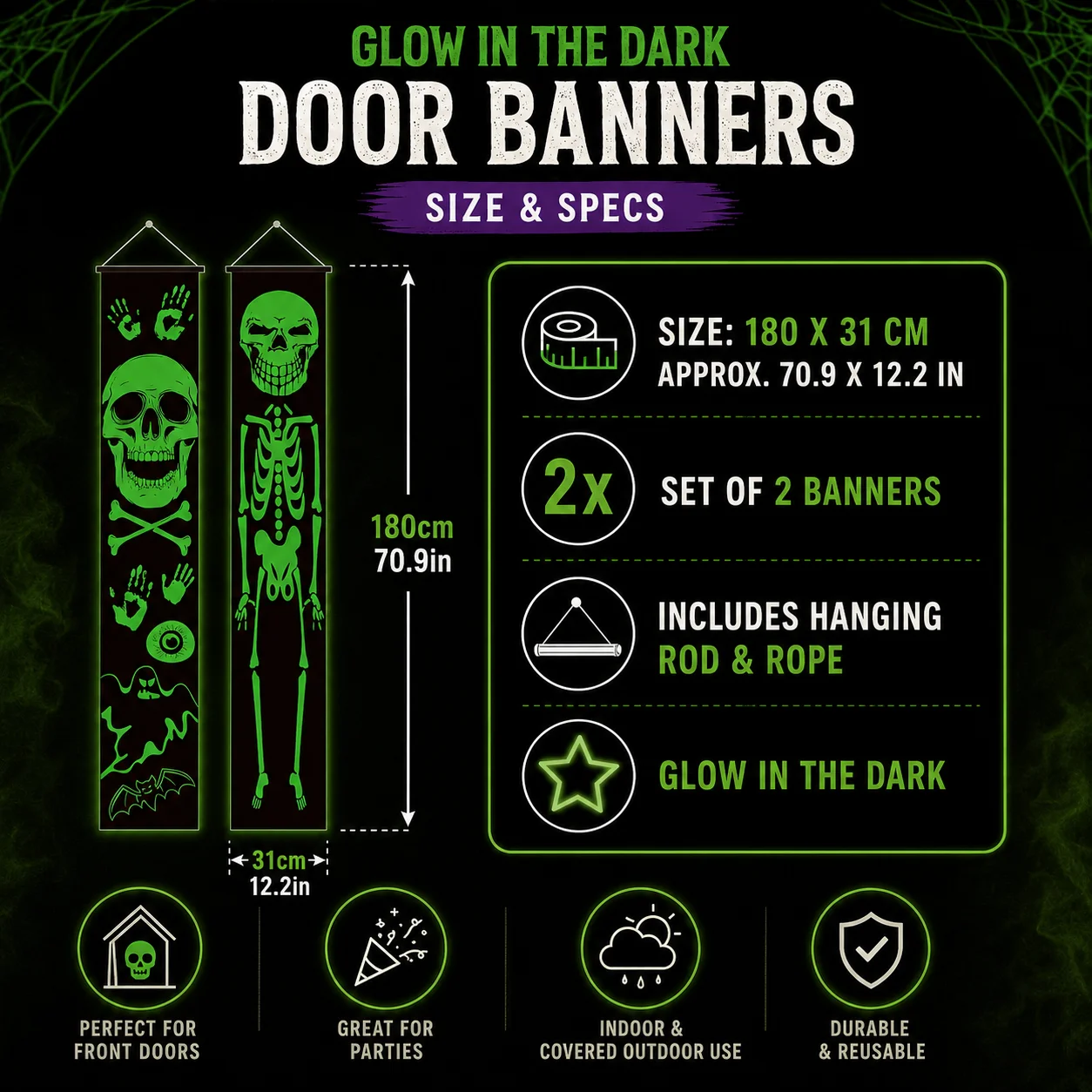 2 Stück Halloween-Gartenbanner – Halloween Skeleton Decoration Bewertung und Preis